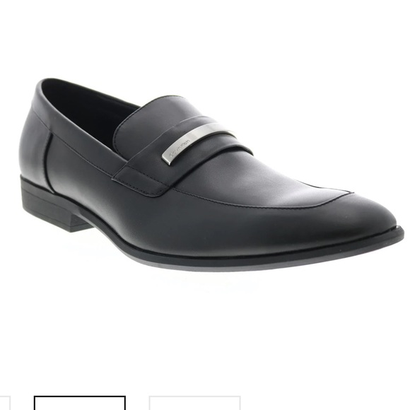 Calvin Klein Other - CALVIN KLEIN LATHAN 34F9274 MENS BLACK LEATHER LOAFERS & SLIP ONS CASUAL